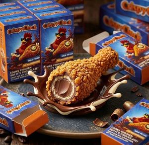Bonbons en gros en forme de poulet croustillant, fourrés au chocolat au lait et à la fraise, pour enfants, prix d'usine, OEM, petit prix - Product Image 5