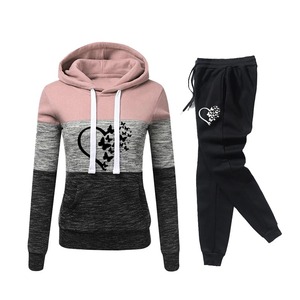 Survêtement Femme Automne Hiver Chaud Hoodies Top Suits Casual Sweatshirts à Capuche et Pantalons de Jogging Outfits Sweatpants 2 Piece Sets - Product Image 2