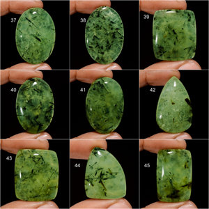 Cabochon de Prehnite naturelle en vrac pierre précieuse cristal de Prehnite verte fabrication de bijoux cadeau en pierre pour tous les âges et occasions Wow pierre précieuse - Product Image 3