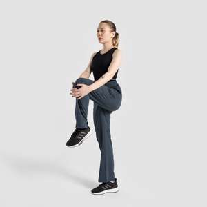Urban Gym <b>Trousers</b> Loose Fit Mid <b>Waist</b> Grey Color - Product Image 4