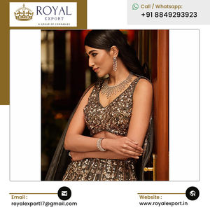 Hermoso diseñador de moda Ropa DE BODA Calidad Premium Malai Satén Secuencia Trabajo Lehenga Choli a buen precio - Product Image 3