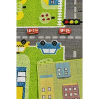 Tapis de jeu rectangulaire 3D en polypropylène vert tissé à poils fins, fabriqué à la machine, pour la maternelle et les bébés