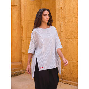 Striped Woven Cotton Shirt-Casual <b>Long</b> <b>Sleeve</b> <b>Top</b> for Spring and Autumn - Product Image 3