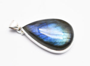 Pendentif en labradorite bleue, argent sterling 92,5 (vente en gros), pendentif en argent pur à feu bleu, cadeau de Noël - Product Image 4