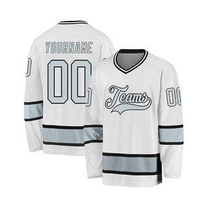 Conjunto de camiseta de hockey sobre hielo de manga larga personalizada para hombre, nombre de equipo personalizado, número cosido, servicio OEM impreso, opciones de Color personalizadas - Product Image 2