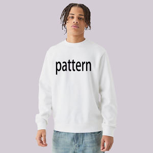 Sudadera con capucha blanca personalizada cuello redondo Unisex 100% algodón grueso Gsm sudadera de gran tamaño bordado cuello redondo en blanco hombres sudadera - Product Image 2