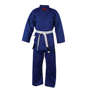 Los más vendidos conjuntos de uniformes de Karate Judo de manga completa a precio asequible Nuevo diseño liso teñido con cuello en V Karate Jersey y conjunto de pantalones - Product Image 2