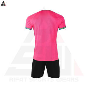 Uniforme de fútbol Unisex de alta calidad secado rápido transpirable 100% poliéster cuello redondo manga corta ropa deportiva para atletas fútbol - Product Image 4