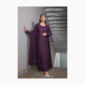 2024 Collection New Arrival High 3 Piece <b>Eid</b> Summer Lawn <b>Pakistani</b> Women's Salwar Kameez Gown Made Silk Long <b>Dress</b> Adults - Product Image 6