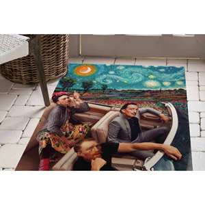 Alfombra Vibrante con Estampado de Frida Kahlo, Diseño de Artista Famosa, Adorno Personalizado para Comedor, con Pelo Suave - Product Image 1