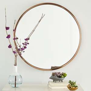 Minimalist Metal Wall <b>Mirror</b> Modern Luxury Decorative Round Hanging Frame for <b>Vanity</b> Bathroom and Bedroom Wall Decoration - Product Image 5
