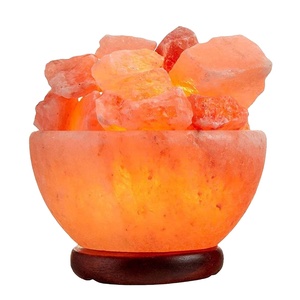 Top Quality Home Decoration and Health Care Fire Bowl Salt <b>Lamp</b> With Salt Chunks & <b>Electric</b> Cord Pink Salt <b>Lamp</b> - Product Image 1
