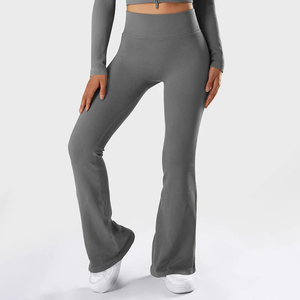 Leggings de yoga pour femmes Logo personnalisé Spandex Nylon doux 4 voies Strech Leggings de levage pour femmes Leggings froissés pour femmes - Product Image 2