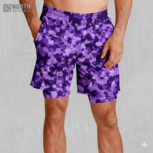 Pantalones Cortos Deportivos de Diseño para Hombre, Casuales, para Gimnasio, Fitness, Correr, Entrenamiento, de Poliéster y Algodón, con Patrón Liso - Product Image 3