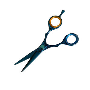 Ciseaux de coiffeur de coupe de cheveux enduits de titane bleu Ciseaux de salon de lames droites tranchantes en acier inoxydable de 5.5 pouces - Product Image 4
