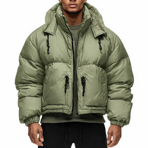 Blouson d'hiver pour homme, chaud, respirant, coupe-vent, couleur personnalisée, logo frontal, impression numérique, vêtements de rue tendance - Product Image 4