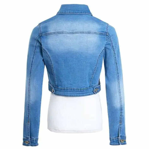 Veste en jean 100% coton pour femmes dernière mode veste en jean bleu broderie personnalisée respirant durable saison d'automne parfait - Product Image 6