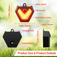 Répulsif solaire pour animaux avec capteur de mouvement PIR et lumières LED ambre effet feu de camp, étanche IP44 pour le contrôle des animaux en extérieur