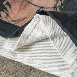 YSJY Custom Rhinestone T Shirt 300gsm Cotton Washed <b>Tshirt</b> Streetwear Vintage Acid Wash Double Layer <b>Long</b> <b>Sleeve</b> T-Shirt <b>Men</b> - Product Image 4