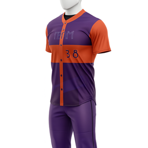 Uniformes de baseball entièrement teints, tissu polyester de haute qualité, logos personnalisés, broderie ou impression personnalisées, uniformes de baseball pour jeunes - Product Image 3