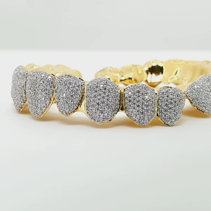 Custom Lab Grown Diamond Grillz Hiphop Body Jewelry for Men 10k 14k 18k Gold 925 <b>Silver</b> Engagement Gift - Product Image 1