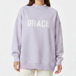 Sudadera de cuello alto para mujer, estilo oversize, casual, moderna, con diseño de logotipo personalizado - Product Image 1