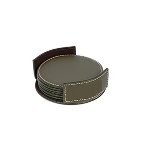 Wholesale Bulk Modern Luxury Round Leather Coaster Latest Design Wedding High Quality Table Top Kitchenware Dinnerware <b>Mats</b> Pads - Product Image 2