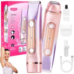Afeitadora Eléctrica 2 en 1 de Doble Cabezal para Mujer, Recortadora de Bikini Húmeda y Seca con Doble Cuchilla para Cara, Piernas, Brazos y Axilas, Afeitadora Rotatoria - Product Image 1