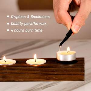 <b>Large</b> Wood Tealight <b>Candle</b> Holders Vintage Tray 7 Tea Holder Fit 1.45 inch Tealight (<b>Candles</b> not Include) - Product Image 5