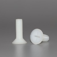 Vis à tête fraisée à empreinte cruciforme en nylon PA66 de haute qualité M2.5 - M6 boulons en plastique DIN 965 blancs et noirs
