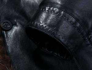 Blouson aviateur chaud personnalisé à capuche en similicuir de mouton de grande taille pour hommes de style parka Design imprimé imperméable coupe-vent respirant - Product Image 6