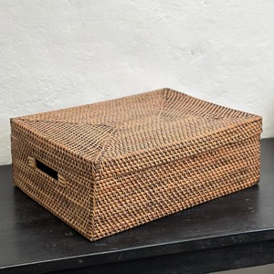 Boîte de rangement rectangulaire en rotin avec couvercle, boîte de rangement artisanale, écologique, naturelle, décoration intérieure et extérieure, vente en gros du Vietnam - Product Image 2