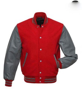 Vestes universitaires personnalisées de style High Street pour hommes avec corps en laine manches en cuir patchs en chenille col montant vestes Letterman - Product Image 6