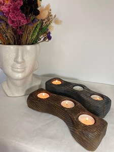 Bougeoir en bois à six colonnes, idéal pour la décoration intérieure, centre de table et éclairage festif, fabriqué à la main en Inde - Product Image 3