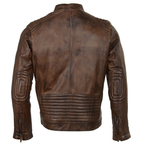 Blouson de moto en similicuir pour homme Blouson d'aviateur vintage imperméable avec capuche amovible pour homme - Product Image 3