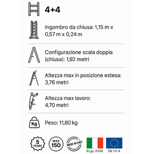 Chuyên Nghiệp 4 + 4 Đa Chức Năng Kính Thiên Văn Thang Có Thể Điều Chỉnh Gấp En131-4 - Product Image 4