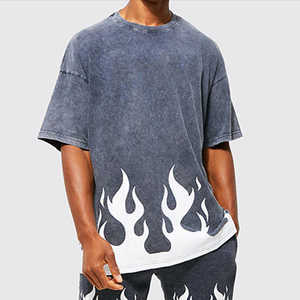 2026 nouvelle mode hommes en détresse brodé Patch manches courtes T-Shirt 100% coton Streetwear solide écran impression conception - Product Image 1
