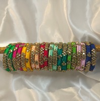 Fil de soie coloré pierre bracelets Bollywood Style cadeau de mariage en vrac fête faveur fantaisie indien/pakistanais mariée bijoux de mode