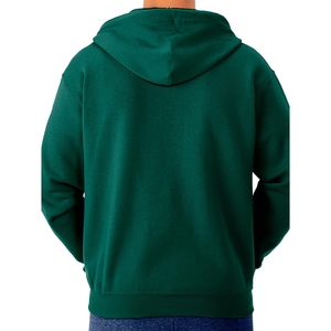 Sudadera con capucha de invierno para hombre personalizada 100% algodón pesado con cremallera transpirable diseño sólido High Street Casual - Product Image 3
