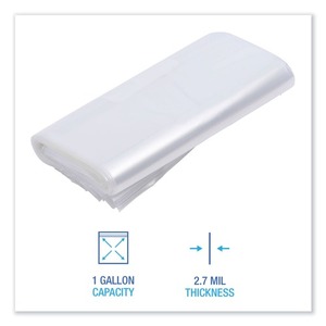 Bolsas de Almacenamiento para Congelador Reutilizables Boardwalk de 1 Galón y 10.5 Pulgadas X 11 pulgadas Plástico Transparente 250/Caja - Product Image 5