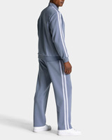 Chaqueta Deportiva Azul con Cremallera y Pantalones Deportivos con Rayas, Conjunto Deportivo de Dos Piezas para Hombre, Ropa Deportiva Transpirable, Conjuntos Deportivos para Hombre, Logotipo Personalizado al por Mayor