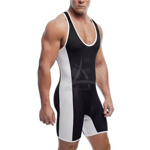 Hot <b>Men</b> Quick Dry Breathable Eco-Friendly High Quality Wrestling <b>Singlets</b> Customized Logo Print Spandex/Polyester Fabric - Product Image 3