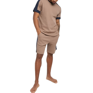Men's Casual Color Block Tracksuit <b>Short</b> Sleeve Crew Neck <b>Top</b> <b>and</b> <b>Shorts</b> <b>Set</b> - Product Image 6