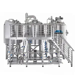 Multi Functional Complete 1000L 2500L 5000L Micro 3-Vessel Brewhouse Lager Beer Brewery System For Sale