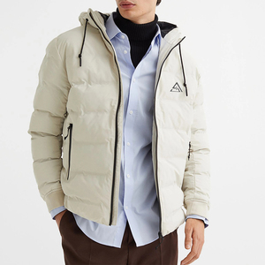 Blouson matelassé à capuche pour homme, col montant, imperméable, coupe-vent, écologique, personnalisé avec lettres - Product Image 4