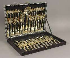 Utensilios de cocina de latón de lujo Cubiertos 24 piezas Juego de cubiertos 18/10 Juego de cubiertos de oro de acero inoxidable de grado alimenticio Hotel - Product Image 5