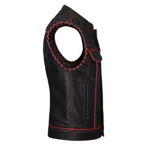 Gilet de moto en cuir respirant pour homme, personnalisable, grande taille, col rond, pour l'hiver – Vente en gros - Product Image 4