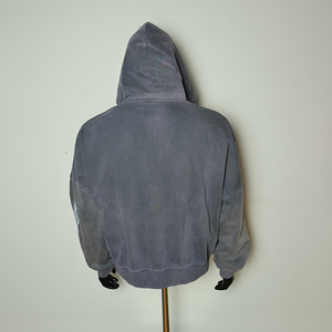 Custom Heavyweight Oversized Fleece Blank <b>Plain</b> Streetwear Vintage Acid Wash Pullover Distressed <b>Hoodies</b> for Men - Product Image 2
