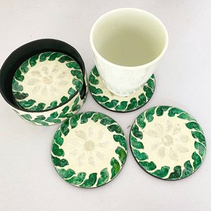 Best Selling Mother of Pearl <b>Coaster</b> for Dining <b>Table</b> Decor OEM Rustic <b>Coaster</b> From Vietnam Handmade Wholesale - Product Image 3