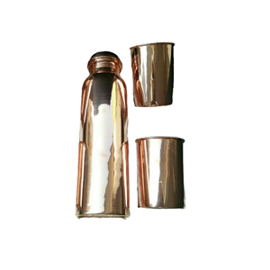 Bouteille à boire moderne en métal cuivré avec couvercle en acier inoxydable Taille personnalisée Forme Capacité 500ml Fitness écologique unisexe - Product Image 1